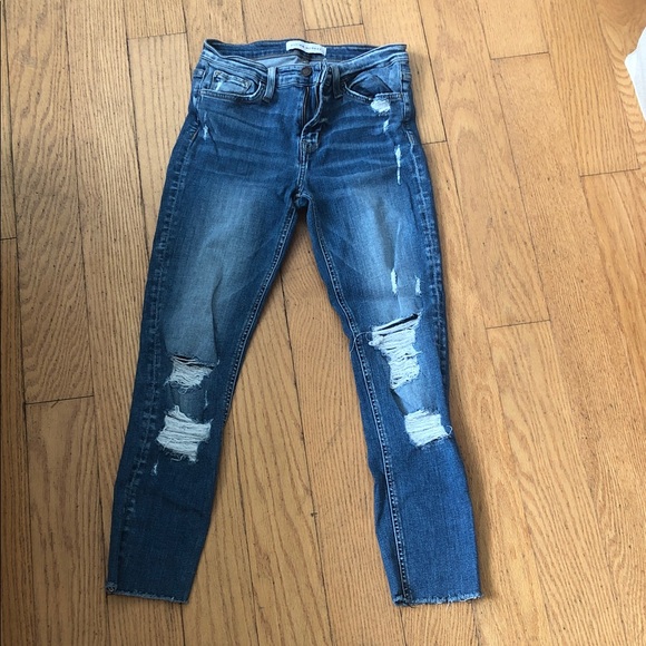 Flying Monkey Ripped Skinny Jeans in Dark Blue - Picture 1 of 6